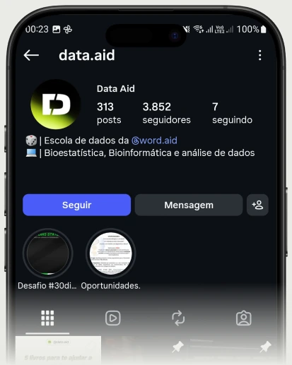 Perfil Data Aid no Instagram