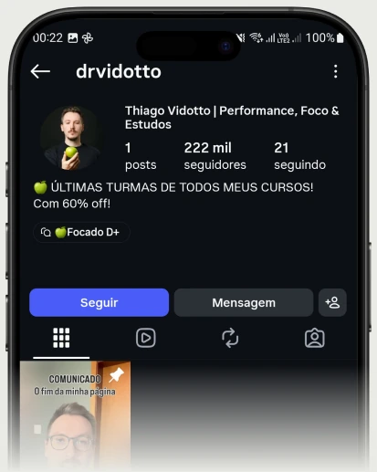 Perfil Dr. Vidotto no Instagram