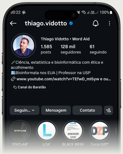 Perfil de Thiago Vidotto no Instagram