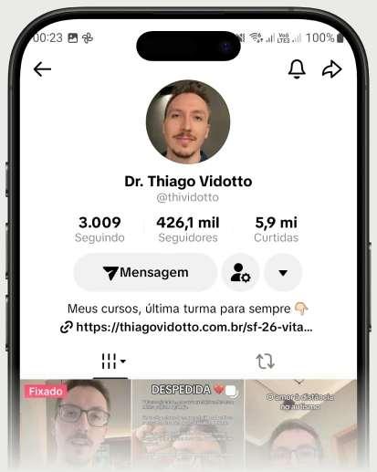 Perfil de Thiago Vidotto no TikTok